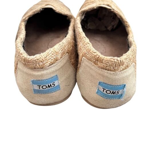 TOMS Tan Classic Burlap Basket Weave Slip On Casual Shoes - Picture 2 of 8
